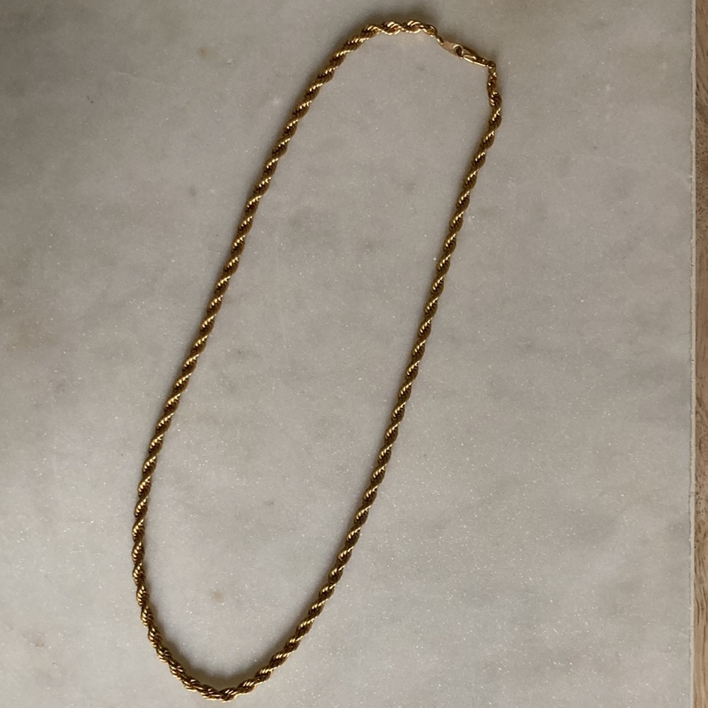 Thick Gold Rope Chain Necklace - Picture 3 of 4